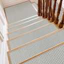SMILOOL Stair Treads Non Slip for Wooden Steps Indoor 9" x 36" 15 Pack Extra Wide Stair Tread Carpet Stairs Runner, Step Pads with Reusable Adhesive for Dogs Kids Elders, Machine Washable, Light Gray