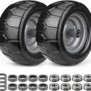 11x6.00-5 Flat Free Tires, Zero Turn Mower Front Tires,11x6.00-5 Solid Lawn Mower Tires and Rim Assembly with 3/4" & 5/8" Bearing,6"-8" Centered Hub for Bad Boy Mower (11x6-5 Flat Free Tire(Silvery))