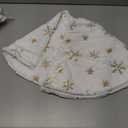 Christmas Tree Skirt, 36-Inch White Faux Fur Tree Skirt with Sparkling Gold Sequin Snowflakes, Quality Xmas Decorations for 4FT-6FT Christmas Trees - Perfect for Christmas Home Decor