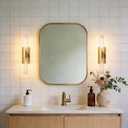 22.8" Bathroom Sconce Modern Hardwired Wall Sconce with Clear Glass Tube, Linear Design for Bathroom Mirror, Bedroom & Living Room, Bulb Included