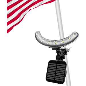 Flag Pole Light Outdoor Solar Flagpole Light House Mount with Adjustable 180 Direction, 360lm Brightness, IP65 Waterproof for 1''-1.5" Poles