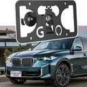 No Drill License Plate Holder Compatible with BMW X5 [G05] 2019-2025 Front Grille License Plate Mount Bumper Bracket Holder Car Tag Frame Adapter Accessories
