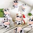 11 Pieces Plush Cow Keychain Stuffed Animal Toy Party Favors Kawaii Farm Animal Key Chain for Birthday Gift Supplies Easter Classroom Decoration Reward Bag Backpack Decor, 4.5 Inches