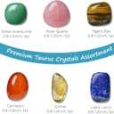 Premium Taurus Crystals Gift Set - 6 Natural Zodiac Healing Crystals for Energy & Meditation | Rose Quartz, Citrine, Lapis Lazuli | Elegant Gift Box, Greeting Card & Crystal Guidebook