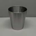 iDesignRound Metal Waste Basket, The Patton Collection  8" x 8" x 9.7", Brushed Stainless Steel