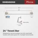 Pfister Vedra Bath Towel Bar for Bathroom, 24-Inch, Wall-Mounted, Screw-in, Spot Defense Brushed Nickel Finish, BTBVED2GS