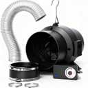 MELONFARM Air Filtration Kit, 6" 260 CFM Inline Duct Fan with E12 Speed Controller, 6.6 Ft Ducting & Rubber Coupler, Ventilation Exhaust Fan for Cooling Booster, Grow Tents, Hydroponics
