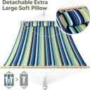 SUNCREAT 2 Person Hammocks for Trees, Lightweight Hammock for Outdoor, Patio, Garden, Backyard, Green Stripes
