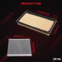 Cabin Engine Air Filter Kit Compatible with Toyota Lexus Vehicle 2018-2025 Camry, Corolla, Highlander,RAV4, Sienna, Venza, Avalon, ES250, ES300h, UX200, RX350h Replaces# 17801-77050, CA12289, CF12157