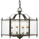 Livex Lighting, 4398-92, Livingston, Convertible Pendant/Semi-Flush, English Bronze with Antique Brass Accents