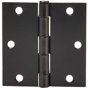 Amazon Basics Interior Door Hinges, Square, 3.5 x 3.5 Inch, Matte Black, Pack of 12