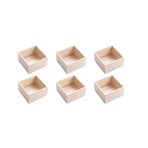 (6Pack) 6" x 6" Unfinished Wooden Box Storage Organizer Small Wooden Boxs for Art Crafts Collectibles Home Venue Decor