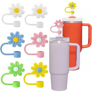 6PCS Silicone Straw Covers Toppers for Stanley Cups
