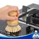 MR.SIGA Bamboo Palm Brush, Scrub Brush for Dishes Pots Pans Kitchen Sink Cleaning, Pack of 2