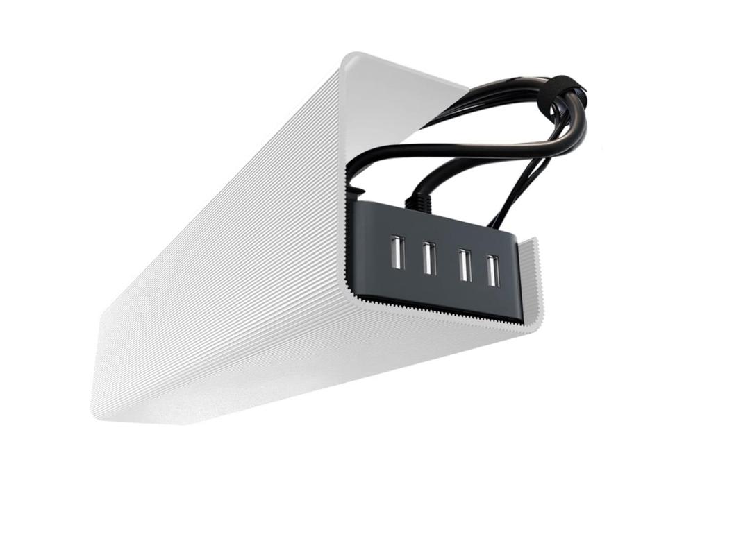 No-Screw Under Desk Cable Management Tray - Self-Adhesive Installation, Cord Management, Cable Tray, Under Desk Wire Organizer - White Single Tray