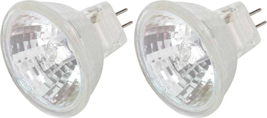 Simba Lighting 10 Watt 12 Volt MR11 Halogen Spotlight Bulbs (2 Pack) 2-Pin 110lm 30 Beam Angle for Accent, Track Light, and Fiber Optics, GU4 Bi-Pin Base, Glass Cover, Warm White 2700K Dimmable