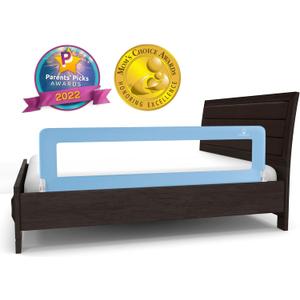 ComfyBumpy 1-Pack Bed Rail for Toddlers 55.5" L x 19.5" H | Toddler Bed Rails for Twin, Full, Queen & King Mattress Size | Swing Down Rail Guard | Mattress Side Rail for Kids | Blue