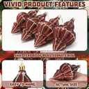 Soulchen Brown 8 Pcs 5.1 Inch Shatterproof Finial Christmas Ornaments Rustic Finial Vintage Ornaments Xmas Hanging Decor Christmas Tree Decorations for Holiday Farmhouse Home Decoration