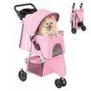 DUMOS 3 Wheels Pet Stroller for Small Dogs and Cats, Foldable