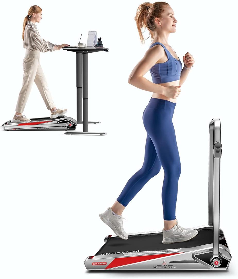 Egofit Walker Pro/Plus Under Desk Walking Treadmill for Working from Home, Compact Walking-Only Treadmill with Fixed 5% Incline for Office Use, Quiet Operation, App & Remote Control