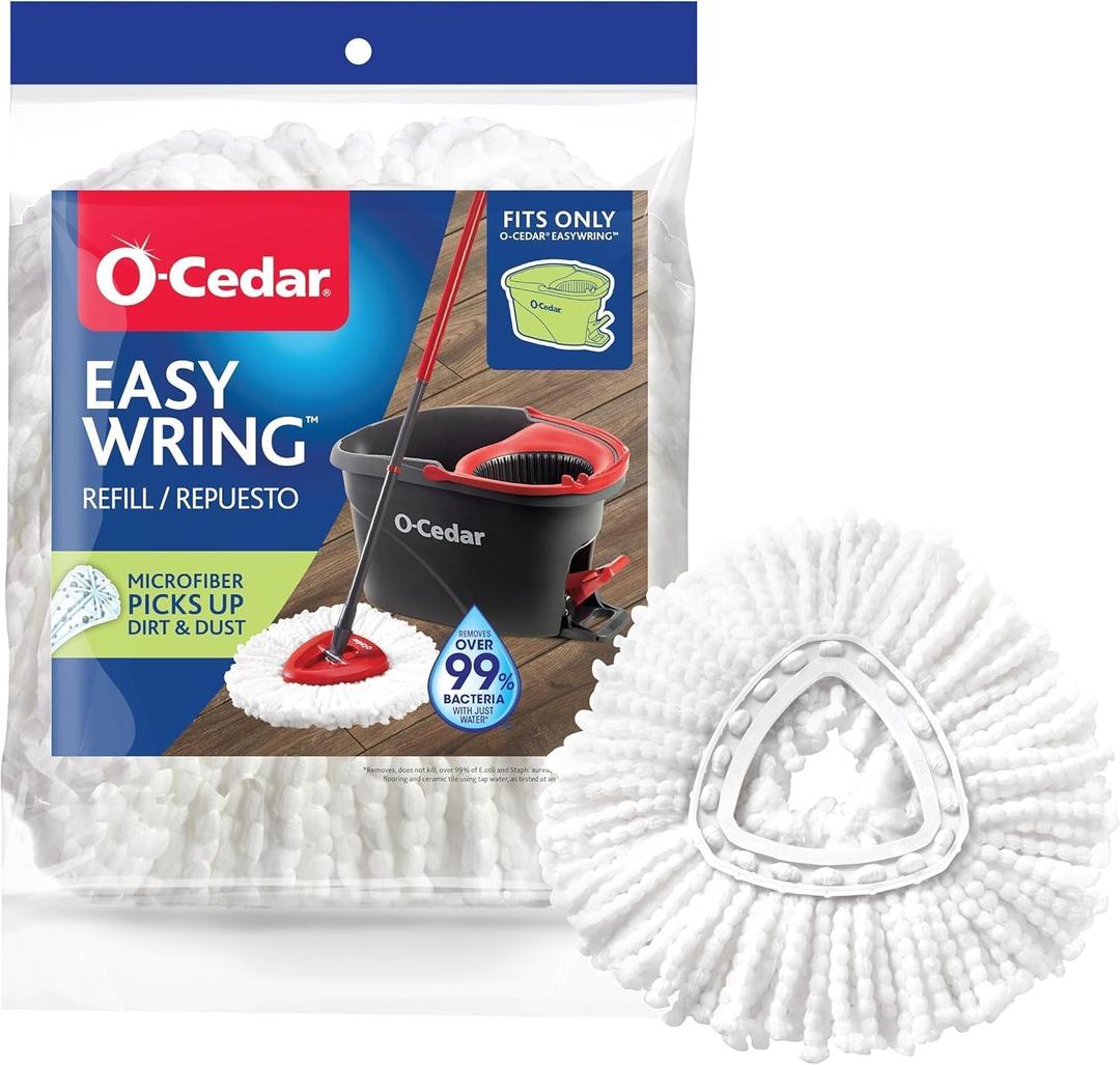 O-Cedar EasyWring Spin Mop Head Replacement | Machine Washable | Reusable | Packaging May Vary, 1 Pack