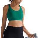 RUNNING GIRL Sports Bra for Women, Molded Cup High Impact Sports Bras for Women with Sewn in Pads (Green, S)