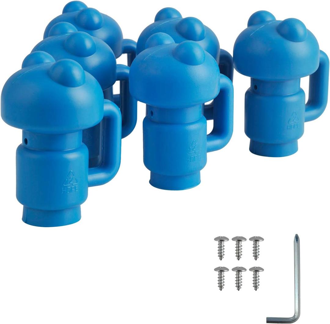 1.26" Diameter Trampoline Enclosure Pole Cap For Net Hook, 6 Pieces, Blue, Only Fit In 32mm (1.26 In) Diameter Trampoline Pole
