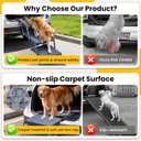 Dog Stairs for Large Dogs, Extra Wide Dog Ramp for Car with Non-Slip Surface, Foldable Pet Steps for Cars, SUV, Truck, RV, Supports up to 200 lbs, 4 Steps