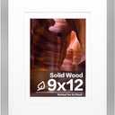 Egofine 9x12 Picture Frame Made of Solid Wood with Plexiglass, Display Pictures 5x7/6x8 with Mat or 9x12 without Mat, for Tabletop and Wall Mounting Photo Frame, Light Gray