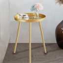 AOJEZOR Side Table: End Table for Any Room - Small Side Tables for Small Spaces Pure Golden with 3 Legged