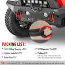 3/4" D Ring Shackle with Upgraded Snatch Blocks,57,000 lbs(28.5 Ton) Maximum Break Strength Heavy Duty Shackles with 7/8" Screw Pin for Tow Strap Winch Off Road Vehicle Recovery,2pack Red