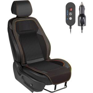 Paffenery 1Pcs Cooling Car Seat Cover Front Seat, 12V-24V Ventilated Cooling Car Seat Cushion, Cooled Seat Cover for Car SUV Truck Universal Fit, Basic Black Red