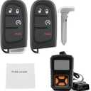 2pcs Car Key Fob Kit Compatible for 2013-2017 RAM 1500, 2500, 3500,Car Keyless Entry Remote Control,3+1 Button,56046956,GQ4-54T