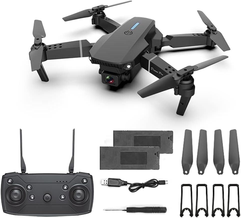 2025 FPV Drone with 1080P Dual HD Cameras Upgraded Version RC Quadcopter for Adults and Kids, Beginner WiFi RC Drone Live Video (E88-Black)