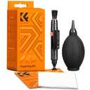 K&F Concept 4-in-1 Camera Cleaning Kit with Lens Brush Pen, Rocket Air Blower, Microfiber Cleaning Cloth, Lens Cleaner Kit for Canon Nikon Pentax Sony DSLR Cameras Cleaning Tool Accessories