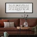 Comurdyo Trust in the Lord With All Thine Heart Wall Art Decor 32"×12" Proverbs 3:5-6 Bible Verse Christian Scripture Large Wooden Framed Wall Hanging Sign (Black)