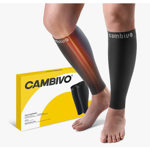 CAMBIVO Calf Compression Sleeve for Women & Men, 20-30mmHg Footless Compression Socks