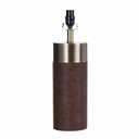 Natural Leather And Gold Poly Metal Table Lamp 19in