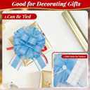 EUSOAR Blue Bows for Gift Wrapping, 12pcs 6" Organza Present Decorations Large Ribbon Pull Bows, Baskets Flower Gift Box Wrap Bows for Wedding Christmas Birthday Valentine's Day Anniversary Party