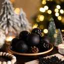 Valery Madelyn Christmas Tree Decorations Ornament Set, 50ct 2.36 Inches Black Shatterproof Christmas Ball Ornaments Hanging Xmas Holiday Party Decor (Large)