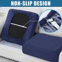 Smiry Waterproof Couch Cushion Covers, Stretch Washable Sofa Cushion Cover, Soft Sofa Slipcover Elastic Non-Slip Furniture Protector for Pets, Kid (Medium, Navy)