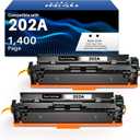 INK4U 202A Black Toner Cartridges Compatible for 202 A 202X CF500X CF501X CF502X CF503X as Replacement with Color LaserJet Pro M254dw/M254nw/M254dn MFP M281fdw/M281fdn/M281cdw/M280nw (2 Black)