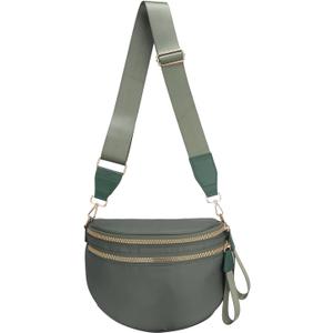Crossbody Bags Bum Bag for Women Sling Bag Purse with Adjustable Strap (Bean Green)