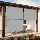 Outdoor Roller Shade 6'W x 6'H Cordless Shades Roll Up, Folding Exterior Patio Blinds, Blackout Sunshades Curtains for Outside Porch Screens, Apartment Balcony, Pergola (Grey), 72"W x 72"H