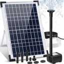 Solar Fountain Pump 12W Solar Water Fountain With 3 Spray Nozzle Solar Powered Water Pump 132 GPH Solar Pond Pump for Outdoor Garden Water Features