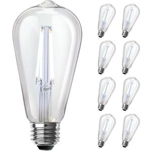 Feit Electric ST19 Vintage Edison LED Light Bulb, 60W Equivalent, Dimmable, 5000K Daylight, 800 Lumens, E26 Base, Retro Filament Light Bulbs, 15,000-Hour Lifetime, ST1960/CL/950CA/2/4, 8 Pack
