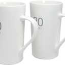 Number Large Coffee Mug Set of 2, Tall White Ceramic Coffee Cup, 20 oz Mug for Coffee, Cocoa, Latte, Milk, Tea (5-1xbkkfb-2pc)