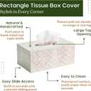 CHI AN HOME Rectangular Capiz Tissue Box Cover, Decorative Mother of Pearl Inlay Tissue Box Holder for Bedroom, Bathroom, Kitchen, and Office, Rectangle Tissue Box Cover White (10.25 x 5.9 x 4.33)