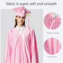 MyGradDay Unisex Adult Shiny Graduation cap and gown Tassel 2025 and 2026 Year Charm Package, Size: 45''(5'0"-5'2") (Pink)