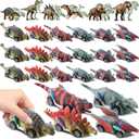 24 Sets Valentines Day Gift Set with Dinosaur Pull Back Cars Dino Greeting Cards Bulk Pull Back Dino Cars for Valentine Exchange Gifts Goodie Bag Stuffers Party Favors